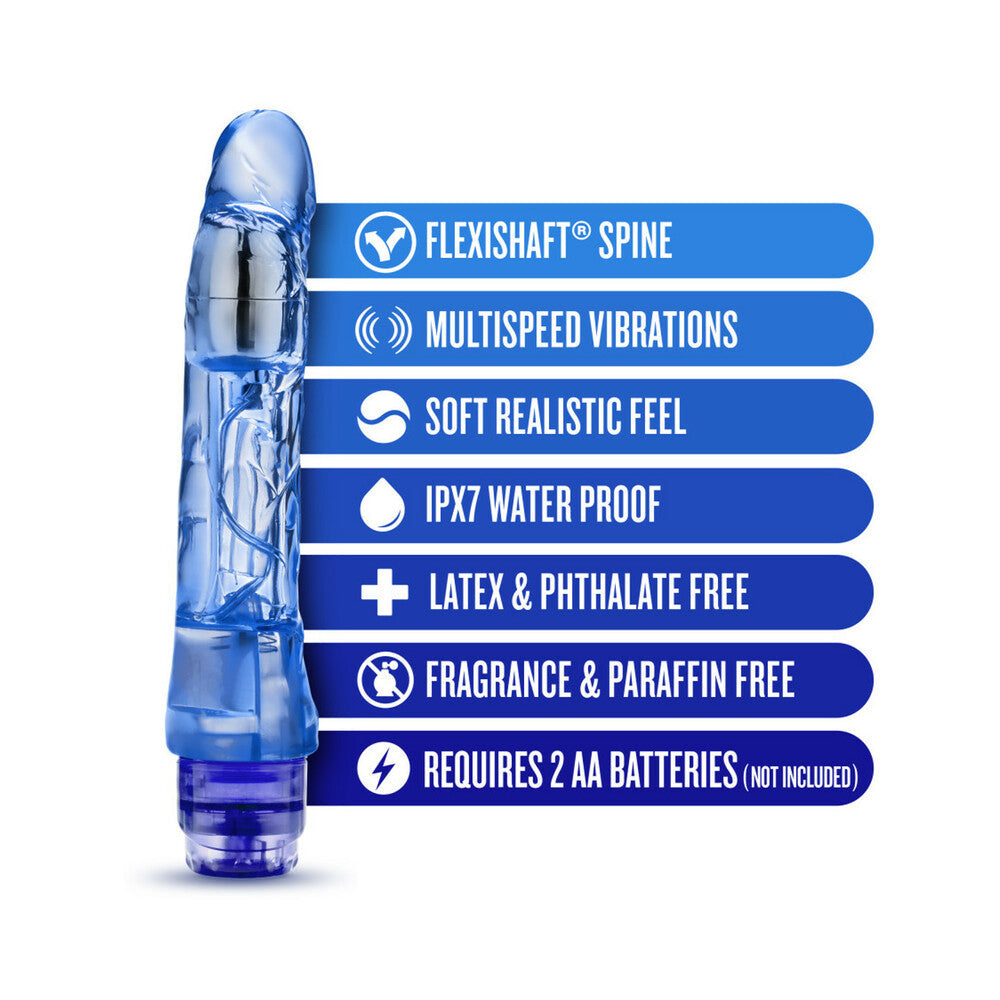 Blush Naturally Yours Mambo Vibe Realistic 9 in. Vibrating Dildo Blue