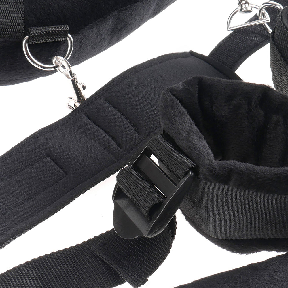 Pipedream Fetish Fantasy Series Adjustable Position Master With Cuffs Black