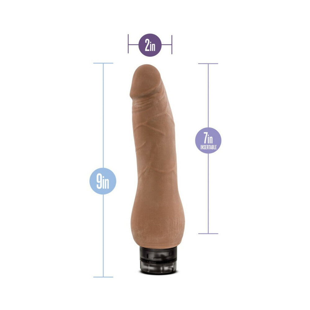 Blush Au Naturel Tomas 9 in. Dual Density Vibrating Dildo Tan