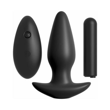 Pipedream Anal Fantasy Collection Vibrating Remote Control Silicone Plug Black