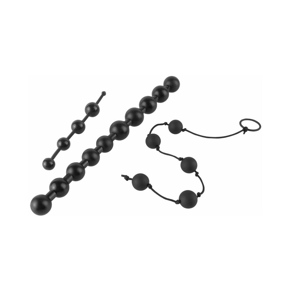 Pipedream Anal Fantasy Collection 3-Piece Silicone Beginner's Bead Kit Black