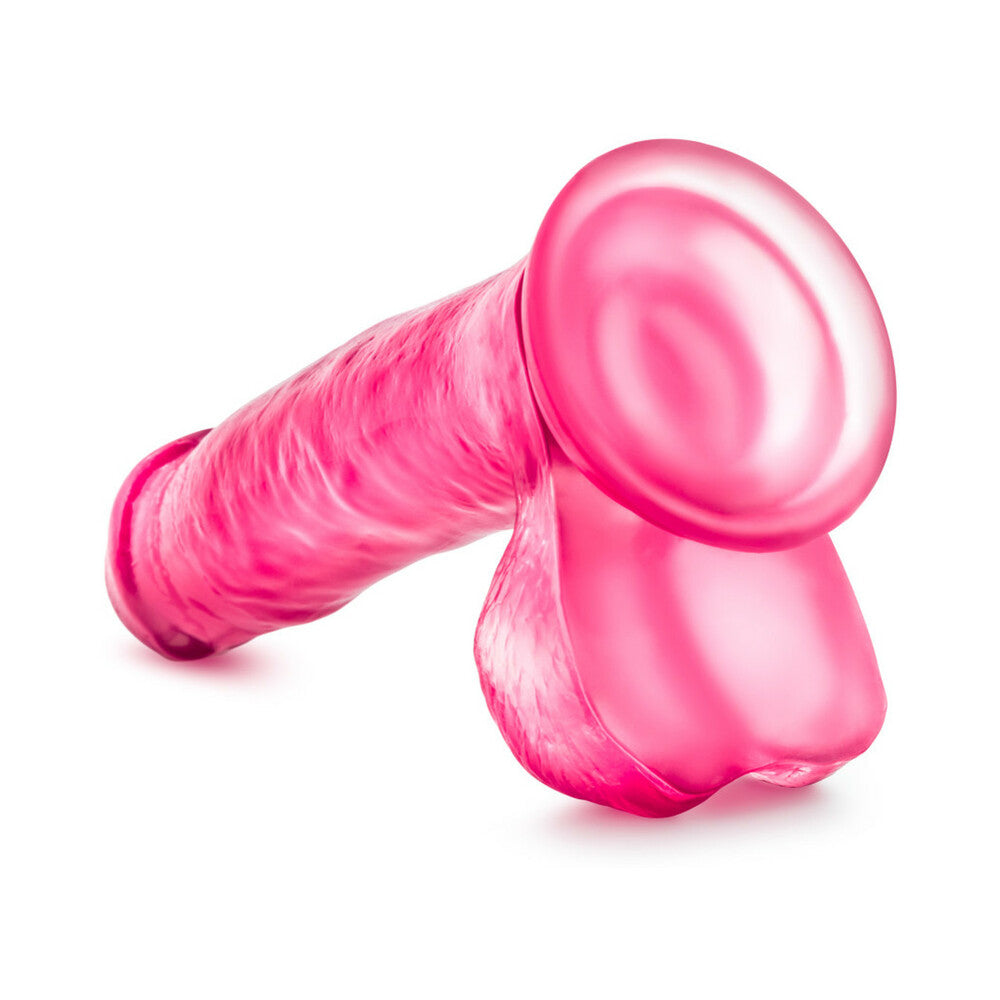 Blush B Yours Sweet 'n Hard 1 Realistic 7 in. Dildo with Balls & Suction Cup Pink