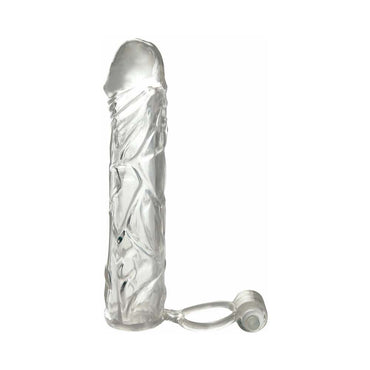 Pipedream Fantasy X-tensions Vibrating Super Sleeve 1 in. Extension With Ball Strap Clear