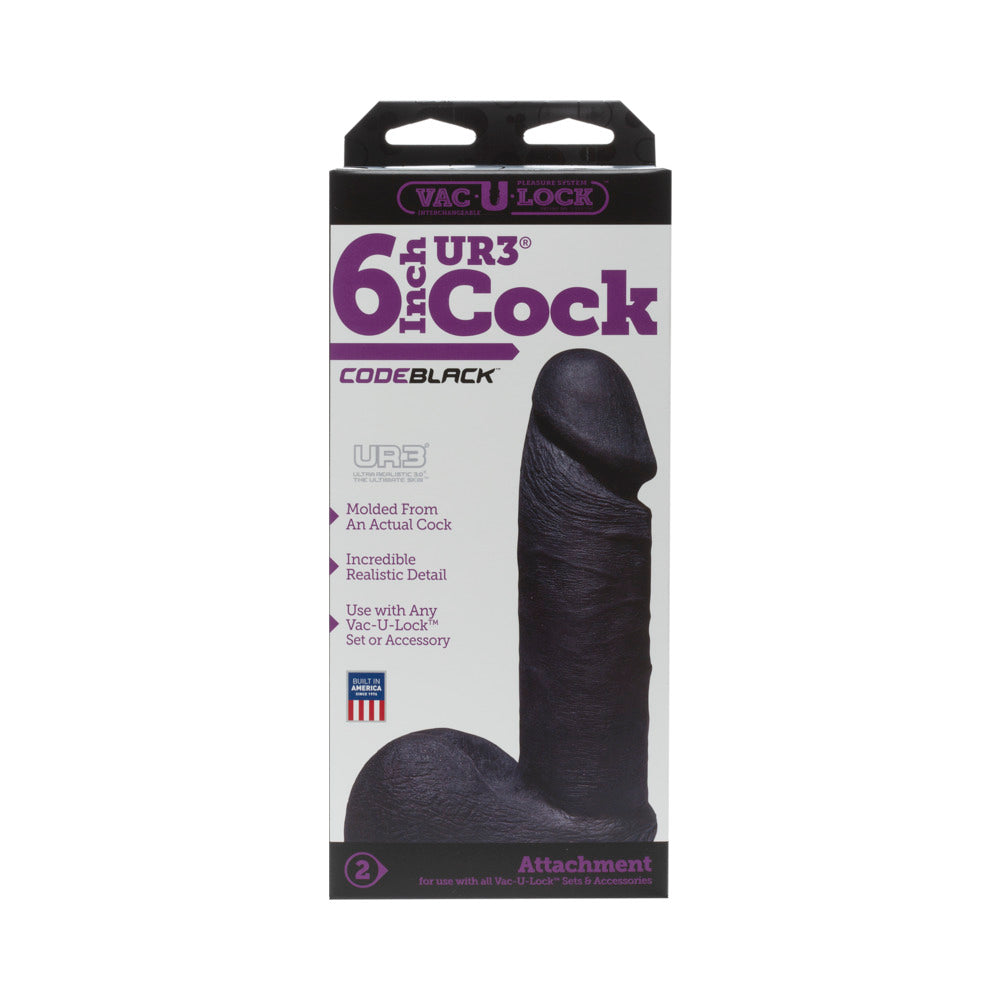 Vac-U-Lock - ULTRASKYN 6in Realistic Cock CODEBLACK
