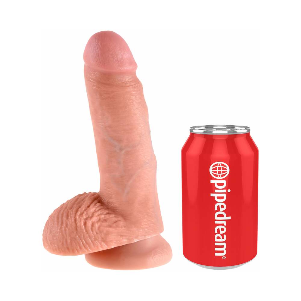 Pipedream King Cock 7 in. Cock With Balls Realistic Suction Cup Dildo Beige