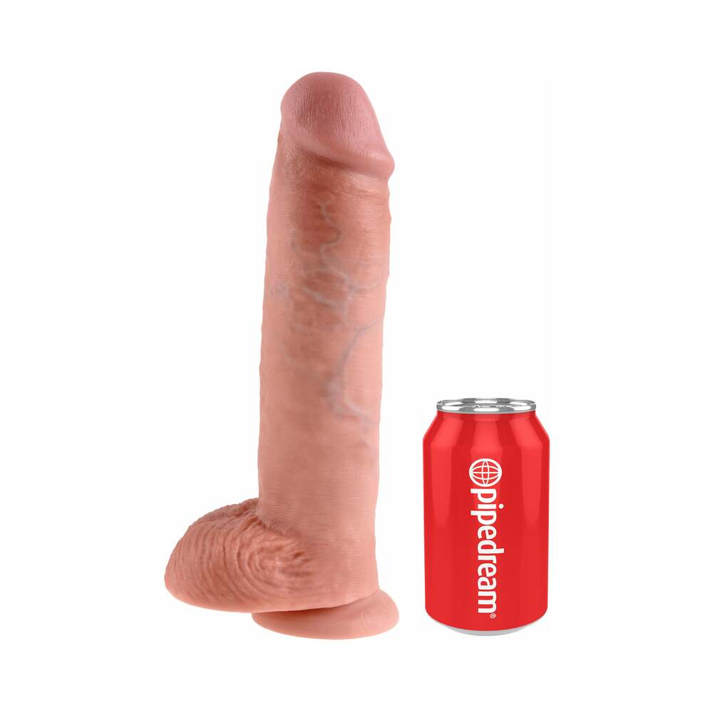 Pipedream King Cock 11 in. Cock With Balls Realistic Suction Cup Dildo Beige