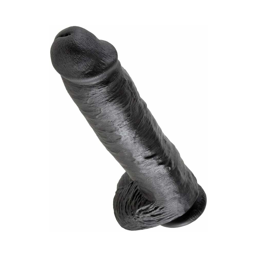 Pipedream King Cock 11 in. Cock With Balls Realistic Suction Cup Dildo Black