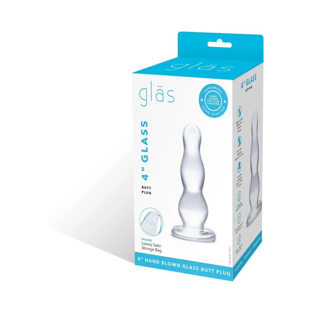 Glas 4 in. Classic Glass Butt Plug