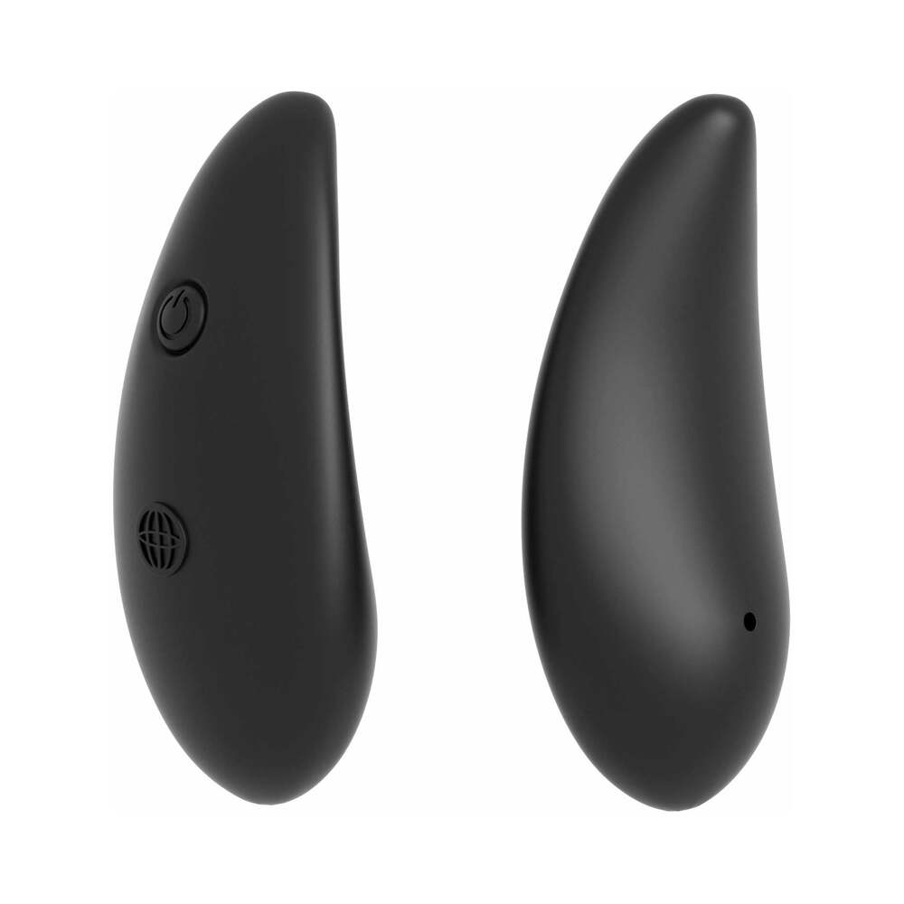 Pipedream Fantasy C-Ringz Remote Control Double Penetrator Vibrating Silicone Dual Entry Cockring Black