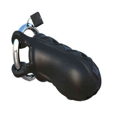 Pipedream Fantasy C-Ringz Extreme Silicone Cock Blocker Locking Chastity Cage Black