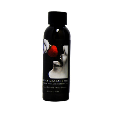 Earthly Body Edible Gift Set with Vanilla, Strawberry and Watermelon 2 oz massage Oils 2 oz