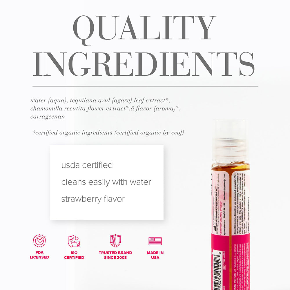 JO USDA Organic - Strawberry - Lubricant Natural Love 1 fl oz / 30 ml