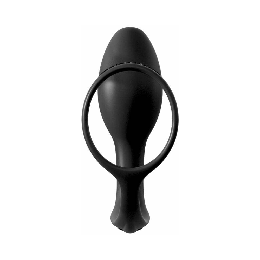 Pipedream Anal Fantasy Collection Silicone Ass-Gasm Cock Ring Beginner's Plug Black