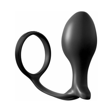 Pipedream Anal Fantasy Collection Silicone Ass-Gasm Cock Ring Advanced Plug Black