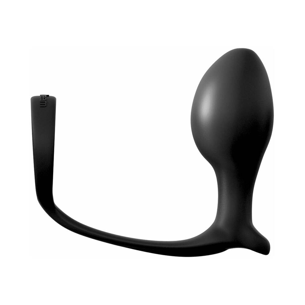 Pipedream Anal Fantasy Collection Silicone Ass-Gasm Cock Ring Advanced Plug Black