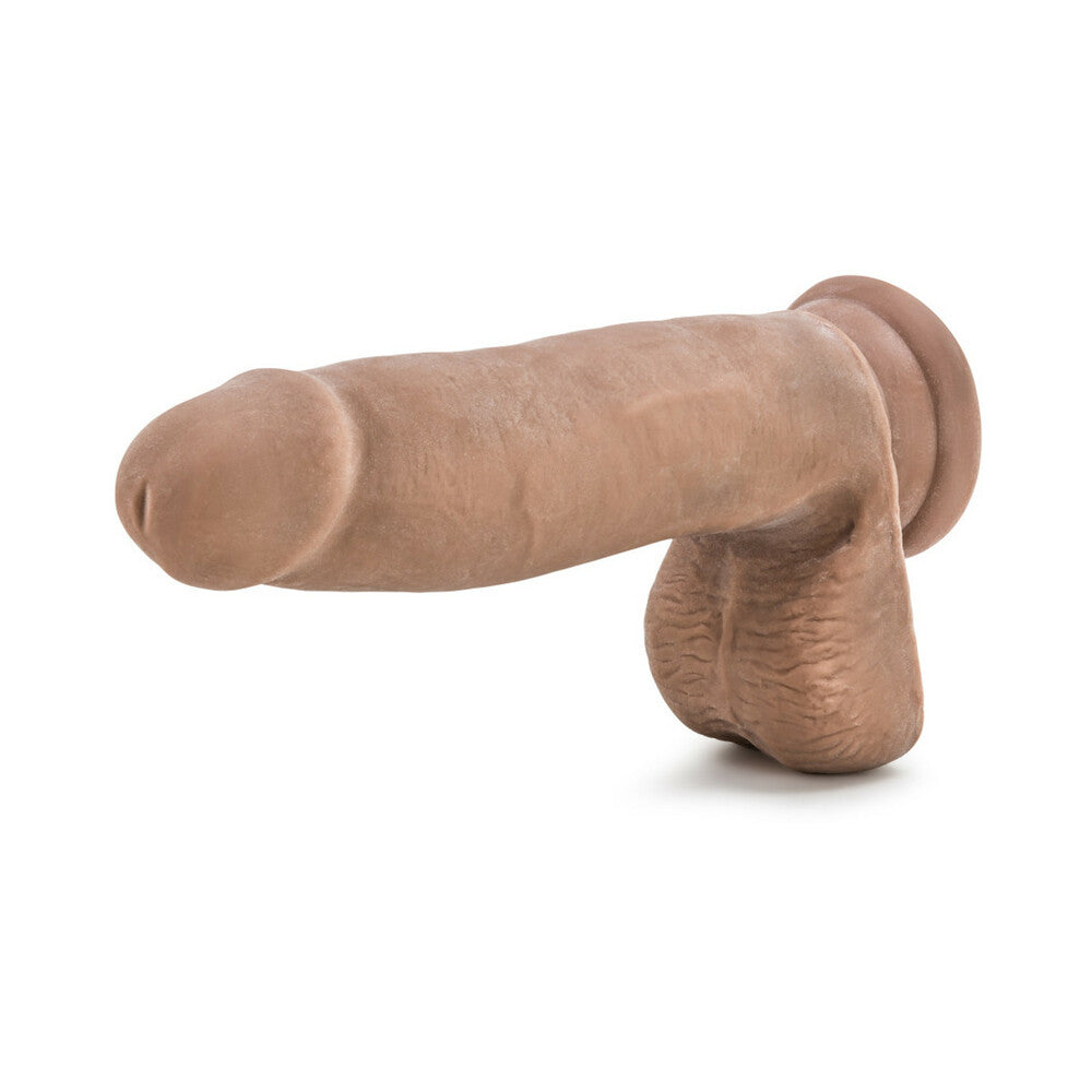 Blush Au Naturel 7 in. Posable Dual Density Dildo with Balls & Suction Cup Tan