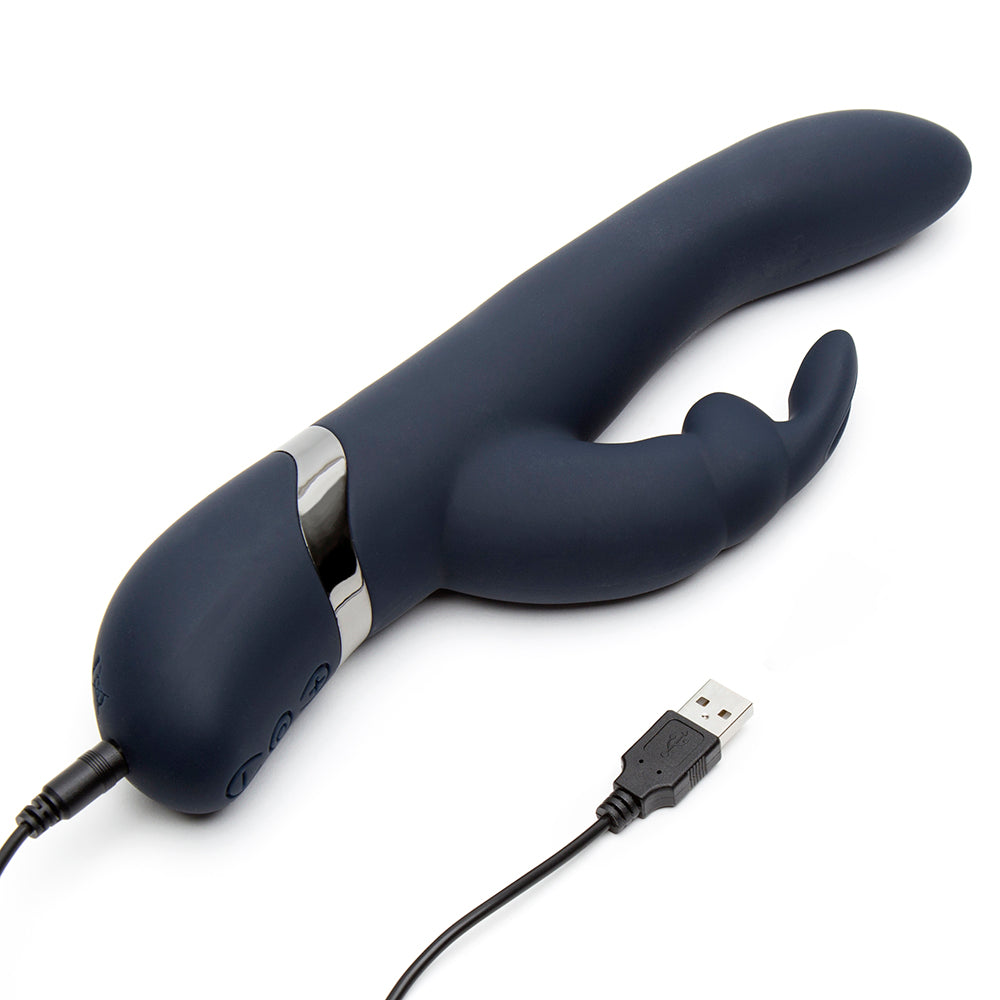 Fifty Shades Darker Oh My Rechargeable Silicone Rabbit Vibrator Blue