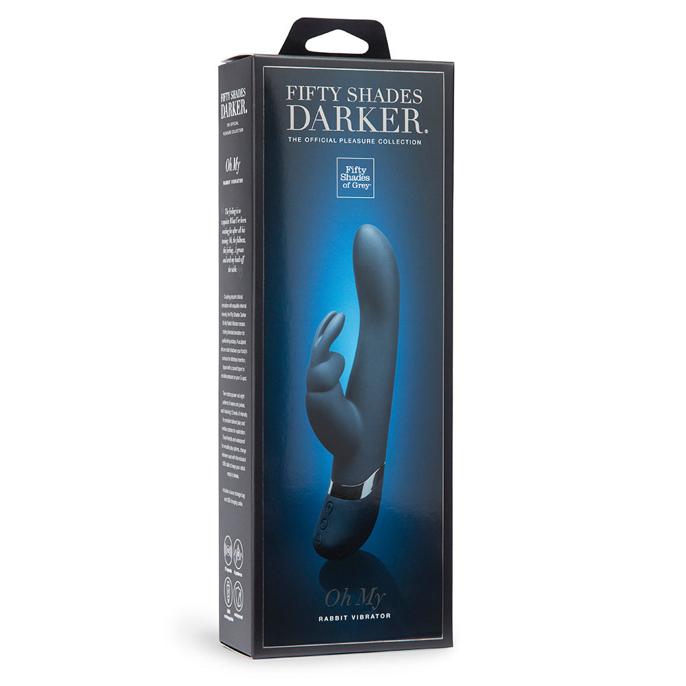 Fifty Shades Darker Oh My Rechargeable Silicone Rabbit Vibrator Blue