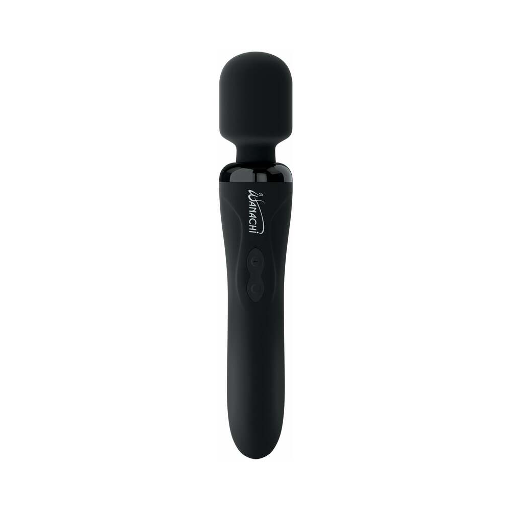 Pipedream Wanachi Body Recharger Rechargeable Silicone Wand Vibrator Black