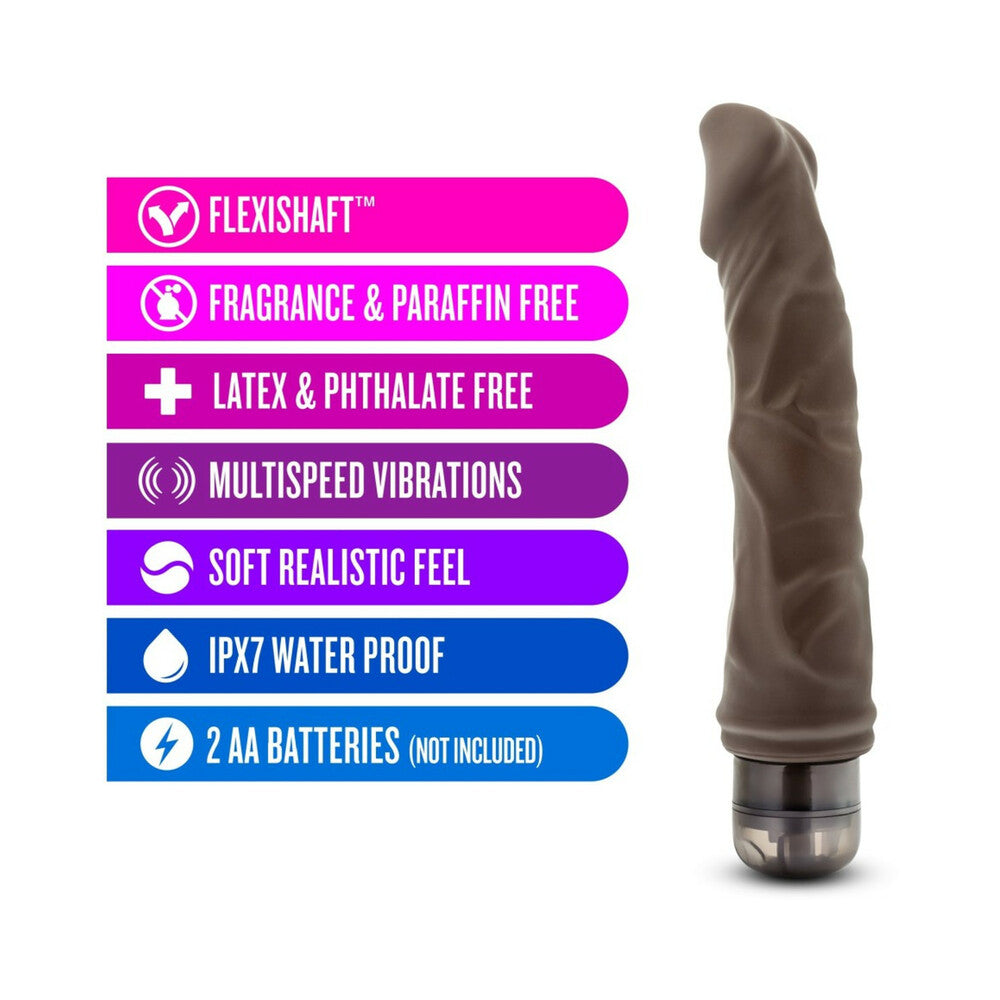 Blush Dr. Skin Vibe 6 Realistic 8.75 in. Vibrating Dildo Brown