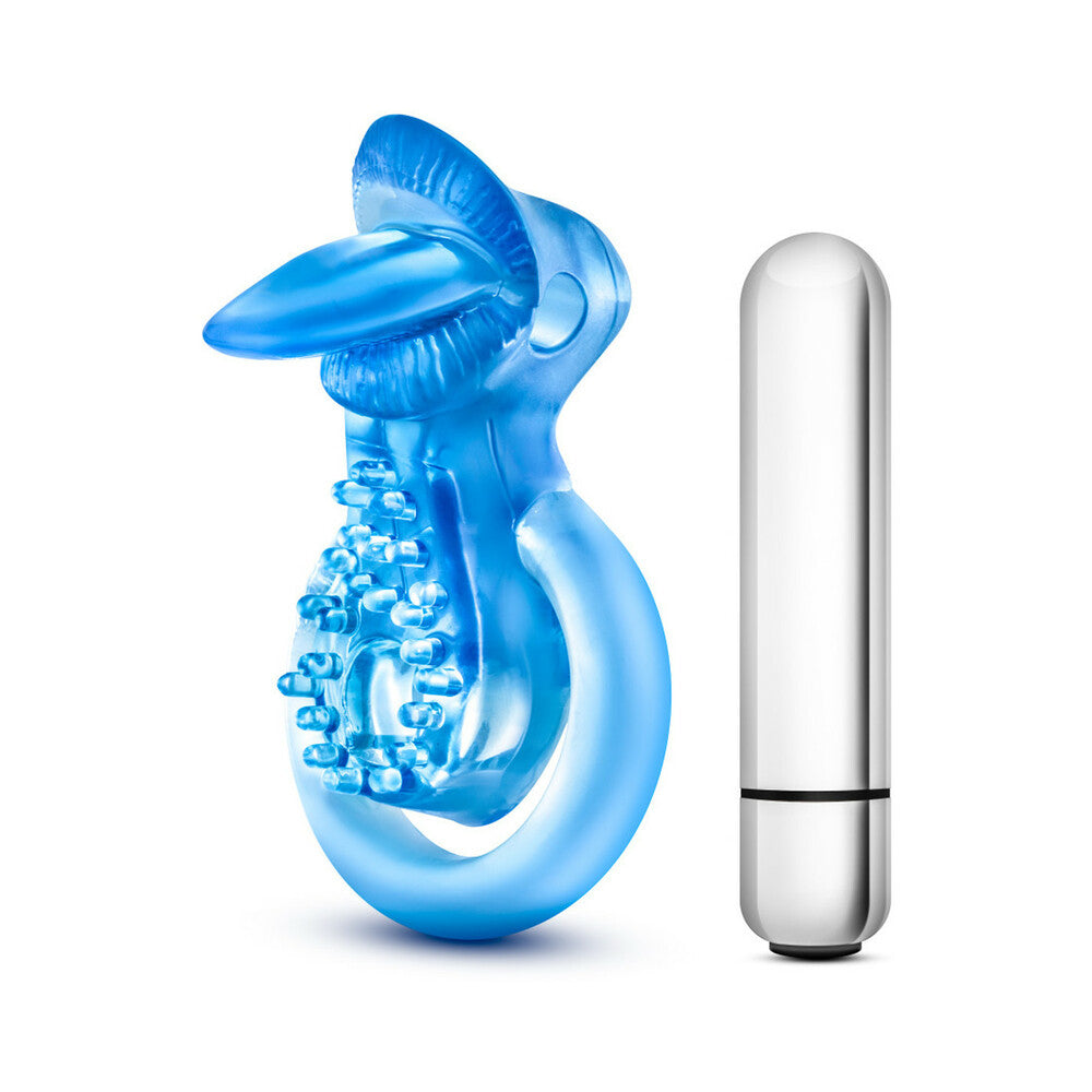 Blush Stay Hard 10 Function Vibrating Tongue Ring Blue