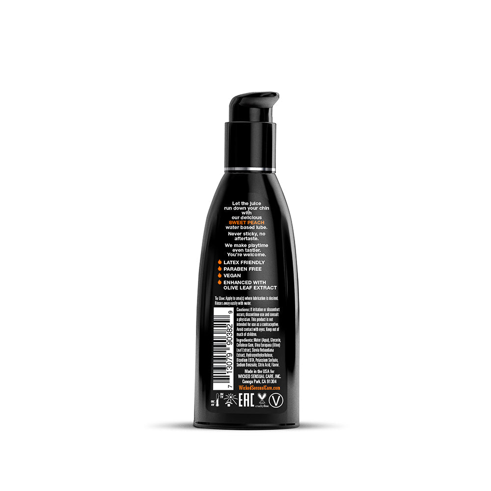 Wicked Aqua Sweet Peach Water Based Lubricant 2 oz.