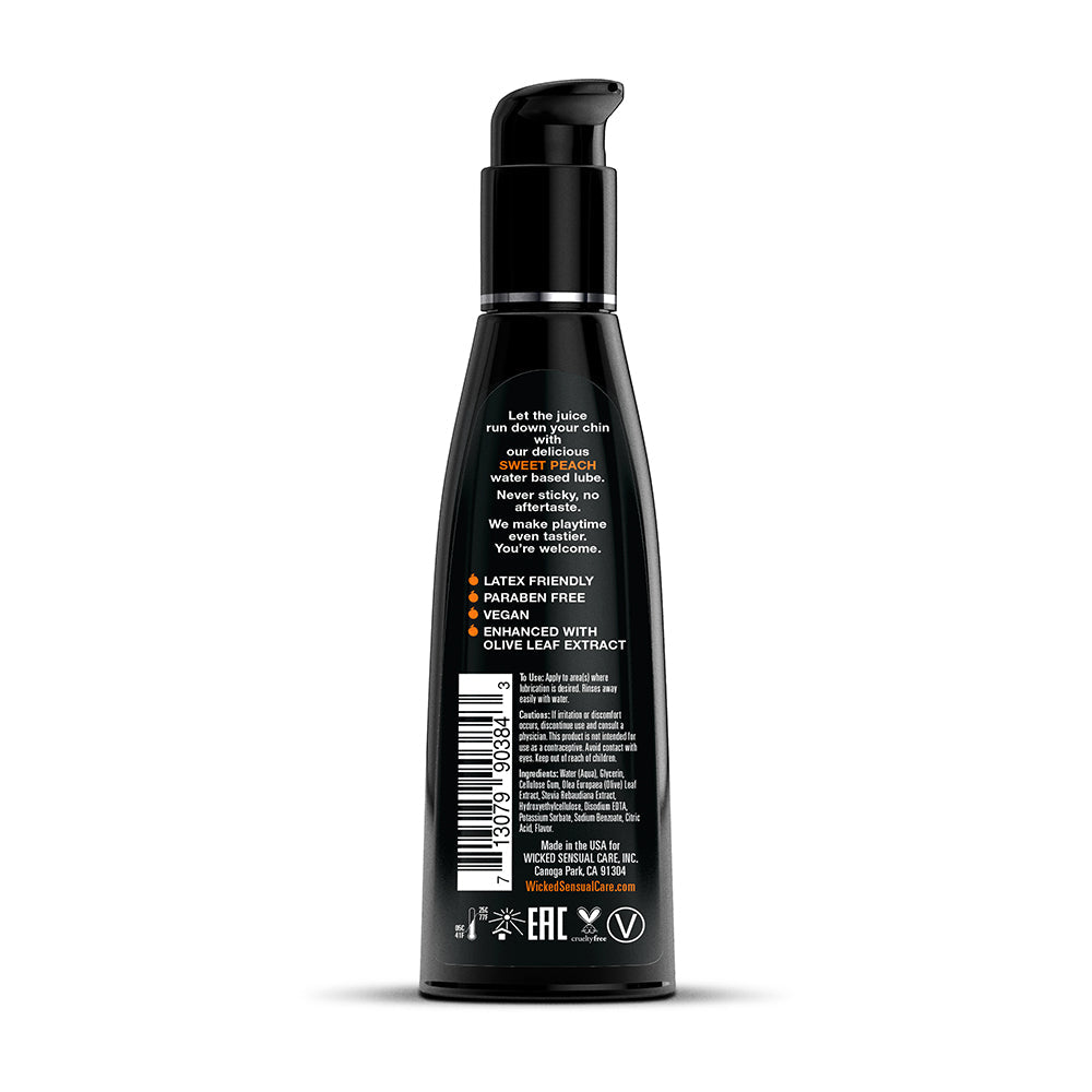 Wicked Aqua Sweet Peach Water Based Lubricant 4 oz.