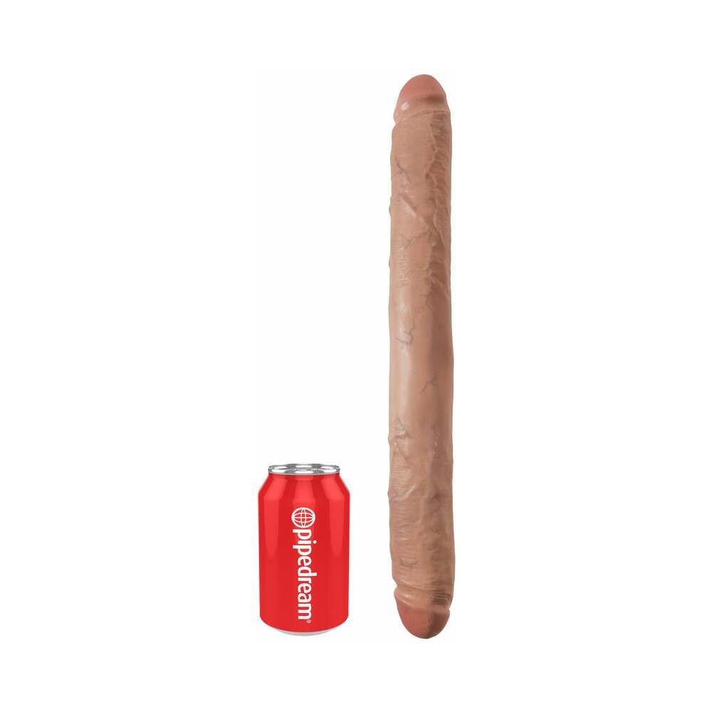Pipedream King Cock 16 in. Thick Double Dildo Realistic Tan