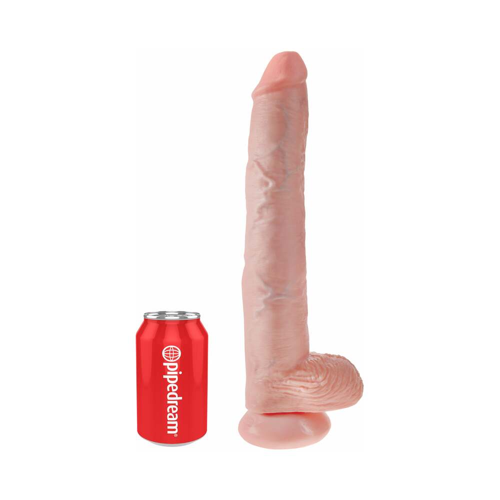 Pipedream King Cock 14 in. Cock With Balls Realistic Suction Cup Dildo Beige