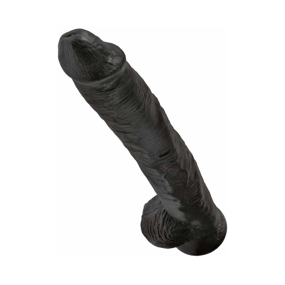 Pipedream King Cock 14 in. Cock With Balls Realistic Suction Cup Dildo Black