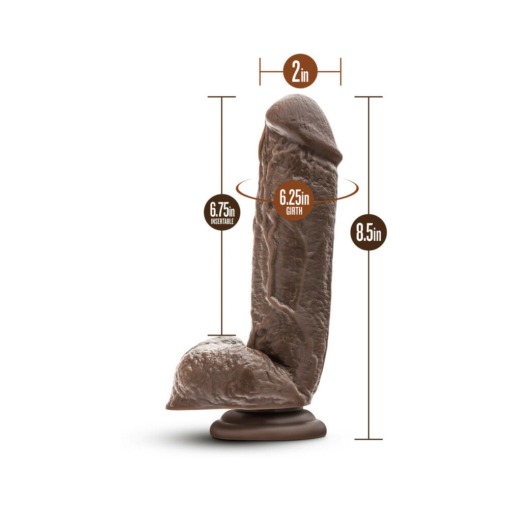 Blush Dr. Skin Mr. D Realistic 8.5 in. Dildo with Balls & Suction Cup Brown