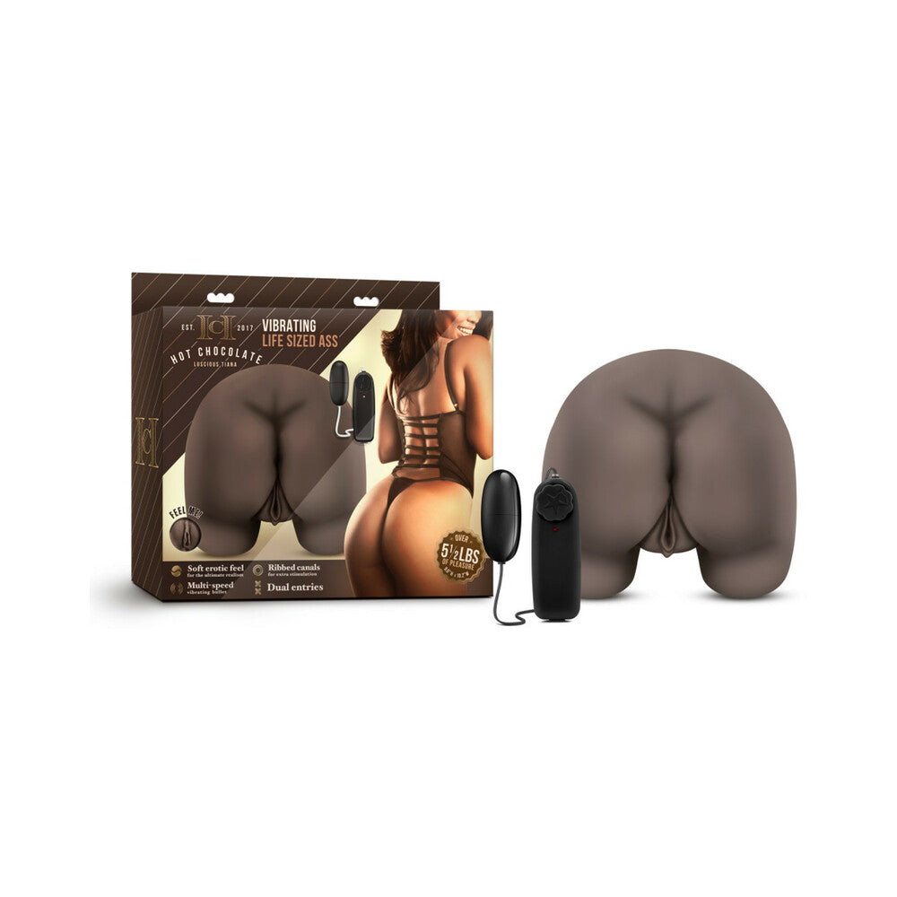 Blush Hot Chocolate Luscious Tiana Remote-Controlled Vibrating Life Sized Ass Dual Entry Masturbator Brown
