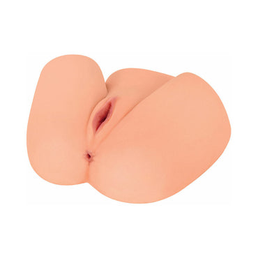 Curve Toys Mistress Perfect Fuck Zoe Jackhammer Vibrating Dual Entry Masturbator Beige