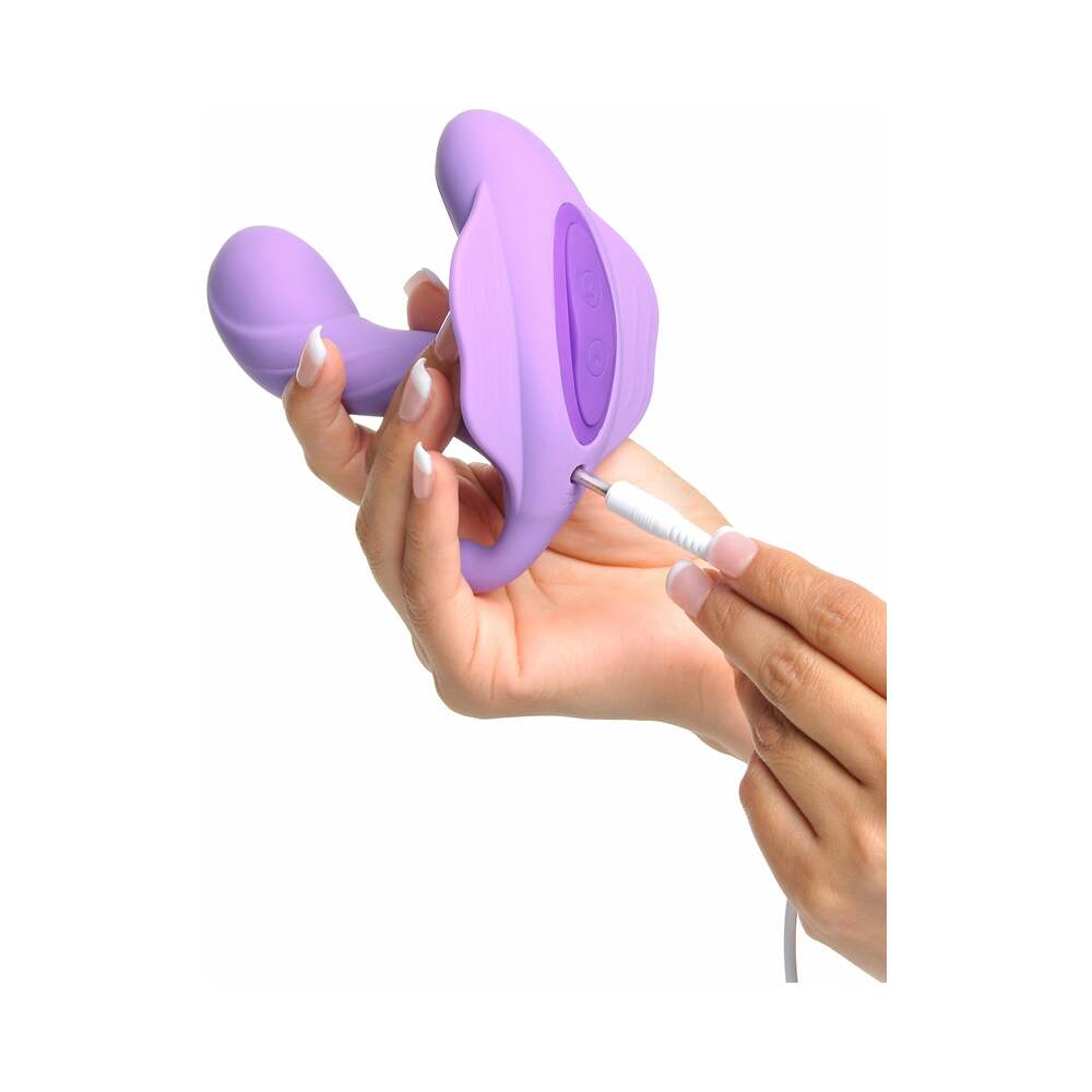 Pipedream Fantasy For Her G-Spot Stimulate-Her Rechargeable Remote-Controlled Silicone Dual Stimulator Purple