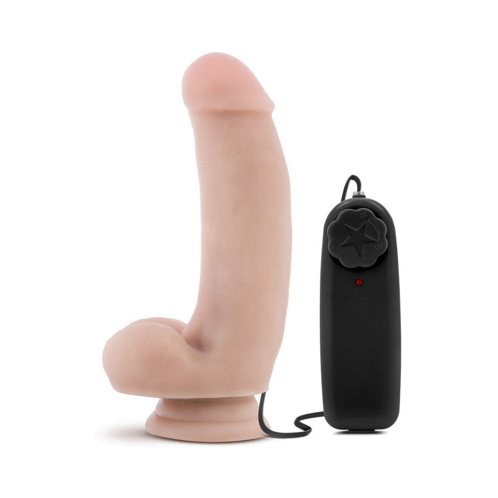 Blush Loverboy The Quarterback Remote-Controlled 7 in. Vibrating Dildo with Balls & Suction Cup Beige