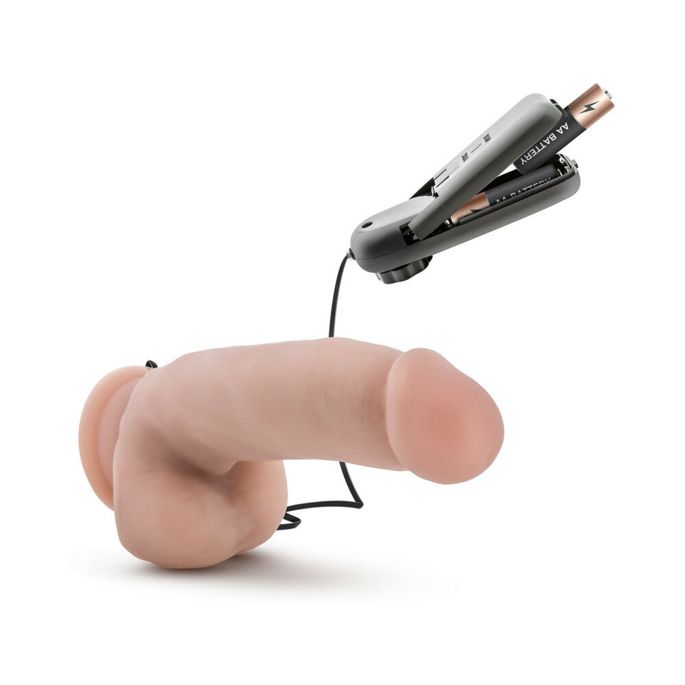 Blush Loverboy The Quarterback Remote-Controlled 7 in. Vibrating Dildo with Balls & Suction Cup Beige