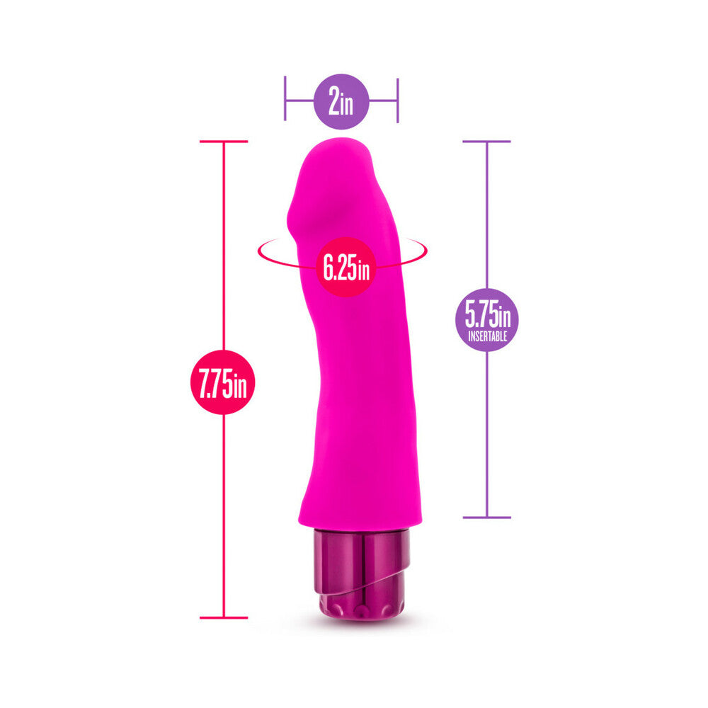 Blush Luxe Marco 7.75 in. Silicone Vibrating Dildo Pink