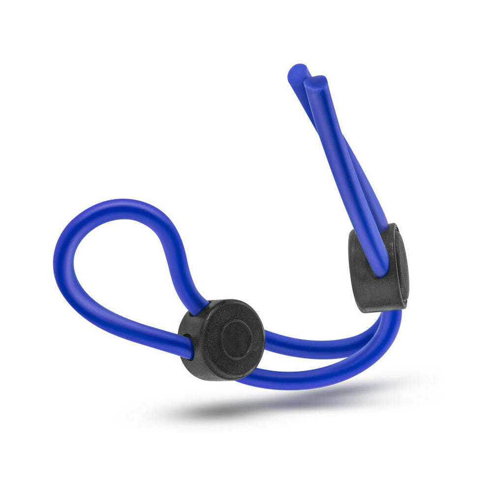 Blush Stay Hard Silicone Double Loop Lasso/Bolo Cockring Blue