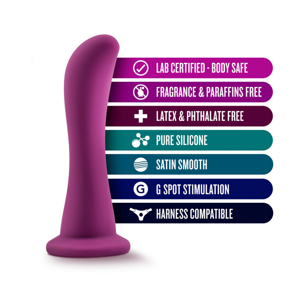 Blush Temptasia Bellatrix 6.25 in. Curved Dildo with Suction Cup Plum