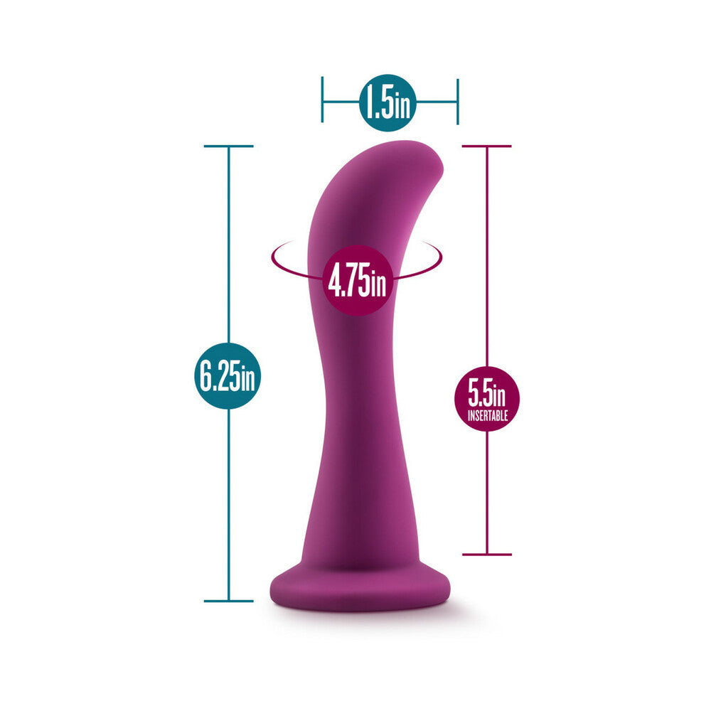 Blush Temptasia Bellatrix 6.25 in. Curved Dildo with Suction Cup Plum