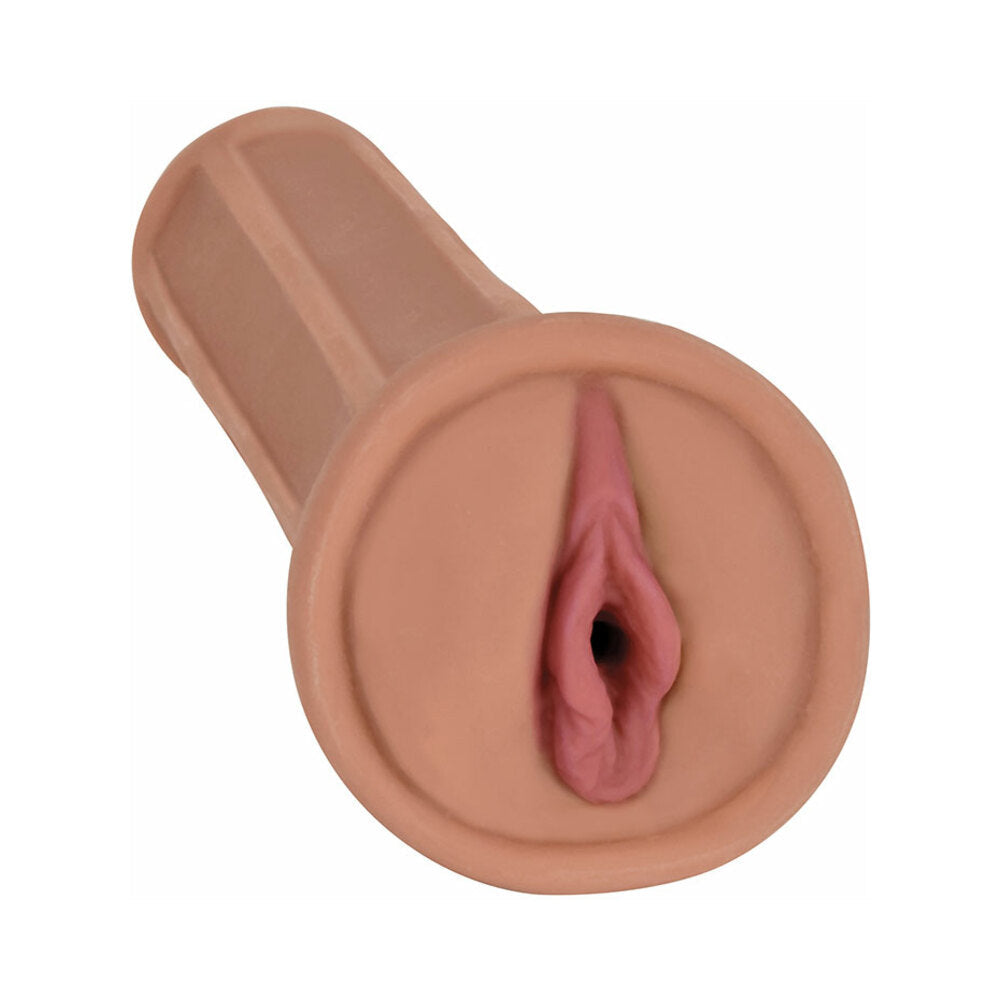 Curve Toys Mistress Perfect Pussy Lexi Vibrating Stroker with Simulated Pubic Bone Tan