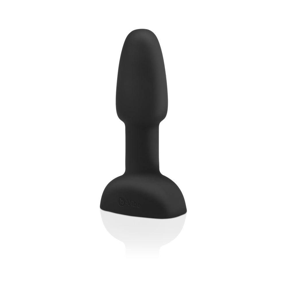 b-Vibe Rimming Petite Rechargeable Remote-Controlled Vibrating Silicone Anal Plug with Rotating Beads Black