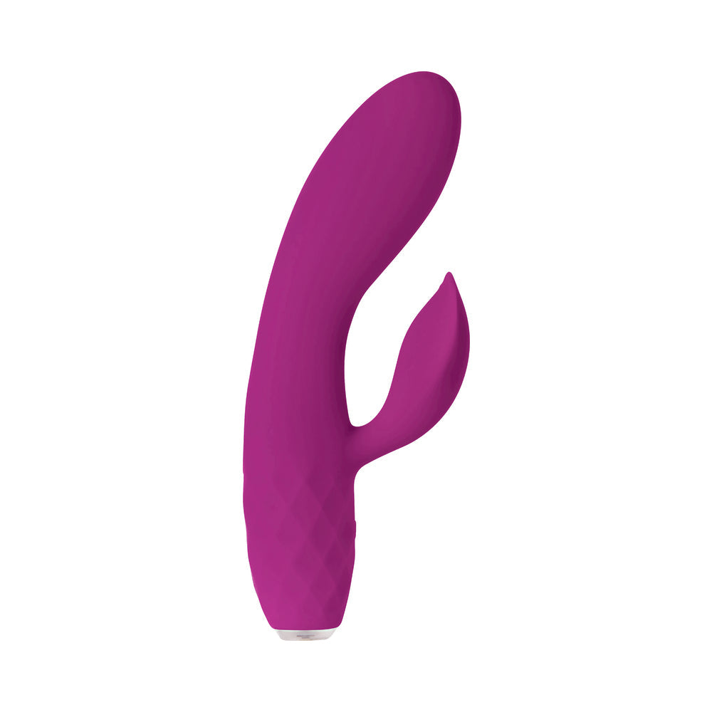 Evolved Glimmer Light-Up Rechargeable Silicone Dual Stimulator Purple