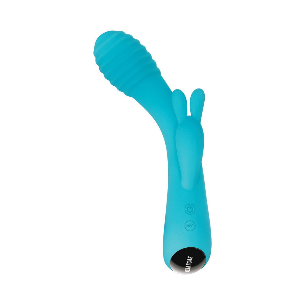 Evolved Aqua Bunny Rechargeable Silicone Rabbit Vibrator Teal