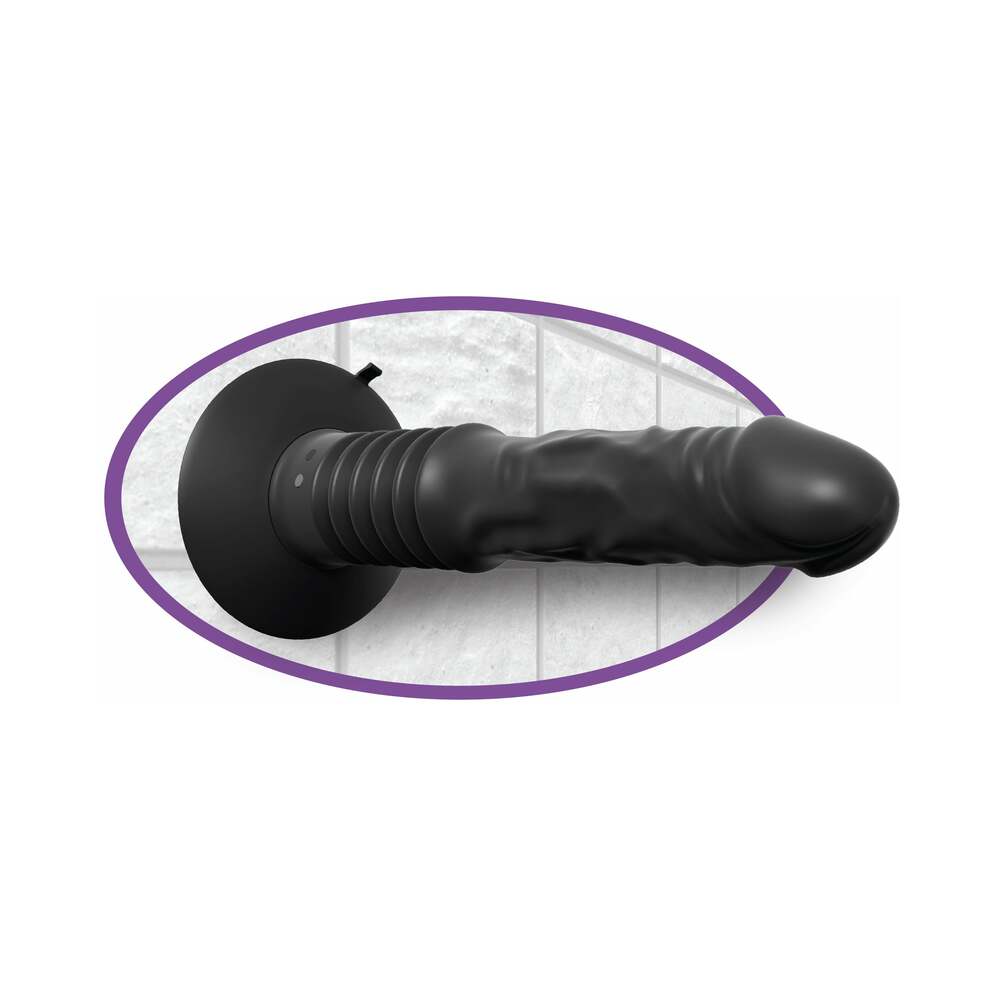 Pipedream Anal Fantasy Elite Collection Rechargeable Silicone Vibrating Ass Fucker 12 in. Thrusting Dildo With Suction Cup Black