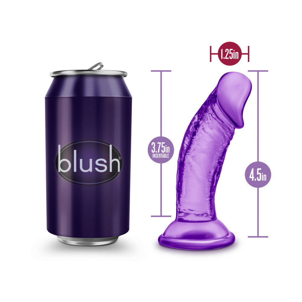 Blush B Yours Sweet n' Small 4 in. Dildo with Suction Cup Purple