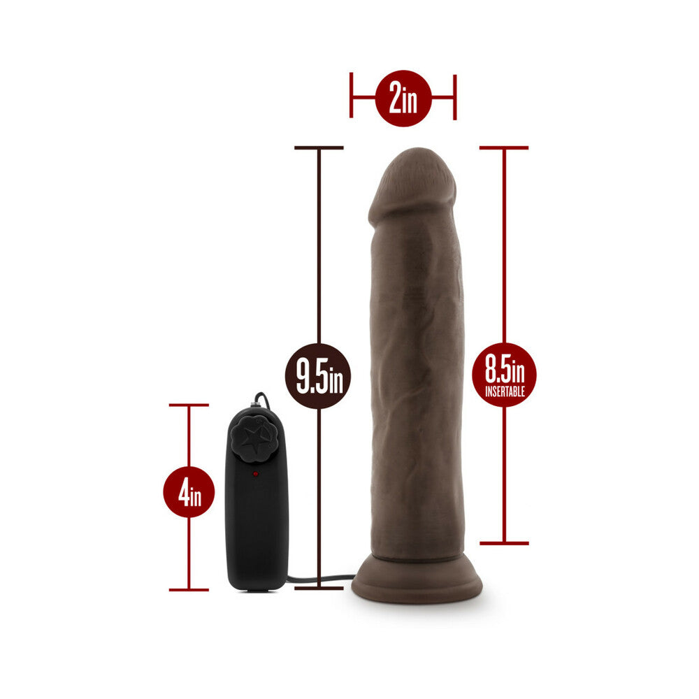 Blush Dr. Skin Dr. Throb Realistic 9.5 in. Vibrating Dildo with Suction Cup Brown