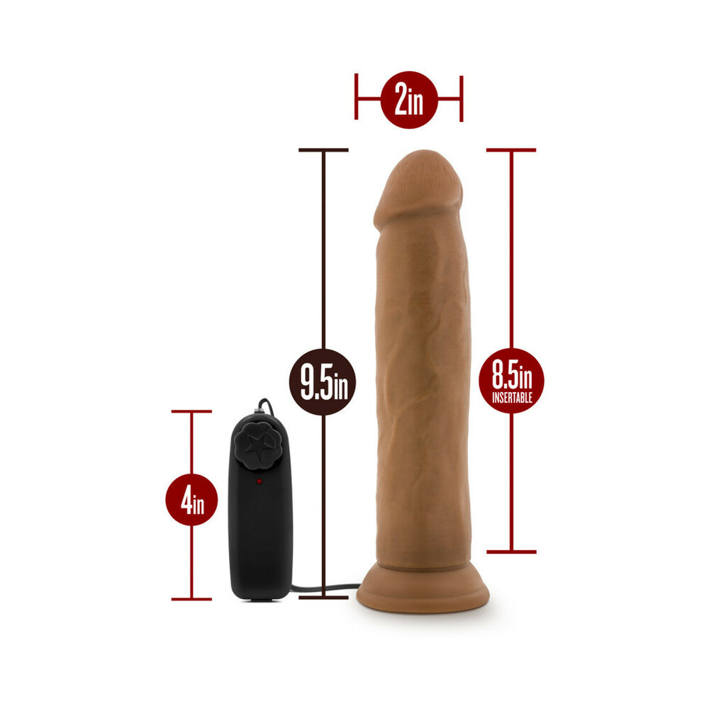 Blush Dr. Skin Dr. Throb Realistic 9.5 in. Vibrating Dildo with Suction Cup Tan