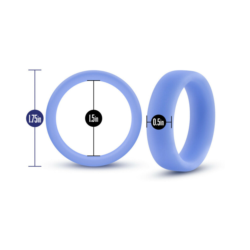 Blush Performance Silicone Glo Cock Ring Blue Glow
