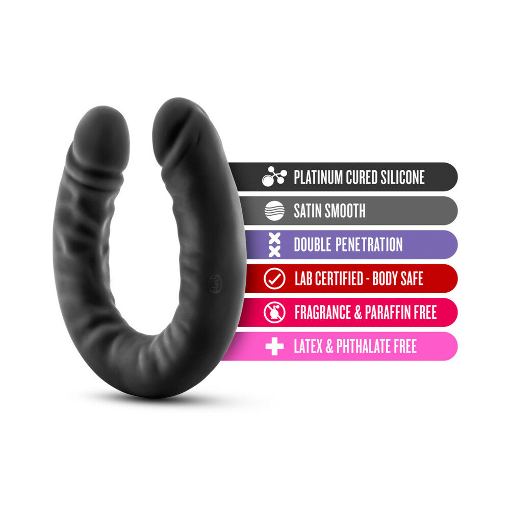 Blush Ruse Realistic 18 in. Silicone Slim Double Dildo Black